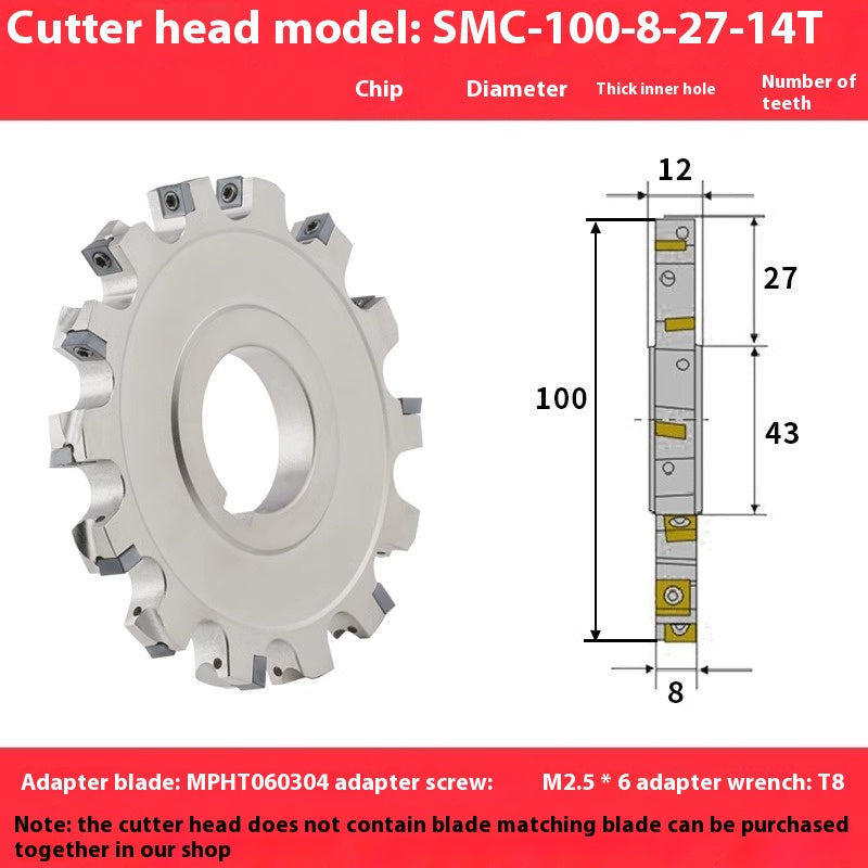 2082-CNC SMP 3 face and face milling cutter head saw blade sleeve indexable milling T-slot cutter head MPHT06 0812 Shandong Denso Pricision Tools Co.,Ltd.